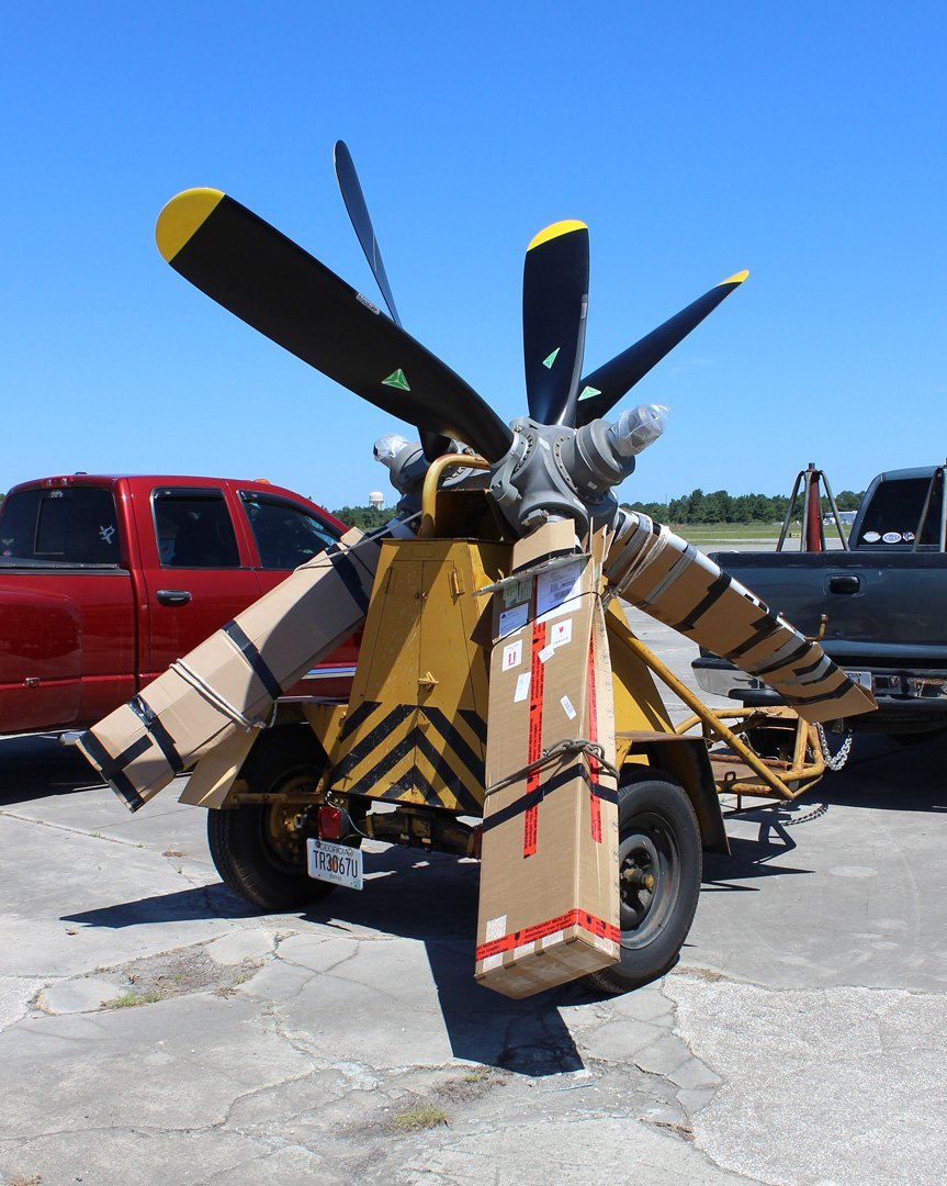 XP-82 Twin Mustang - July 2016 - Restoration Update 16 The XP-82's newly-manufactured propeller blades mounted on original hubs. (photo via Tom Reilly)