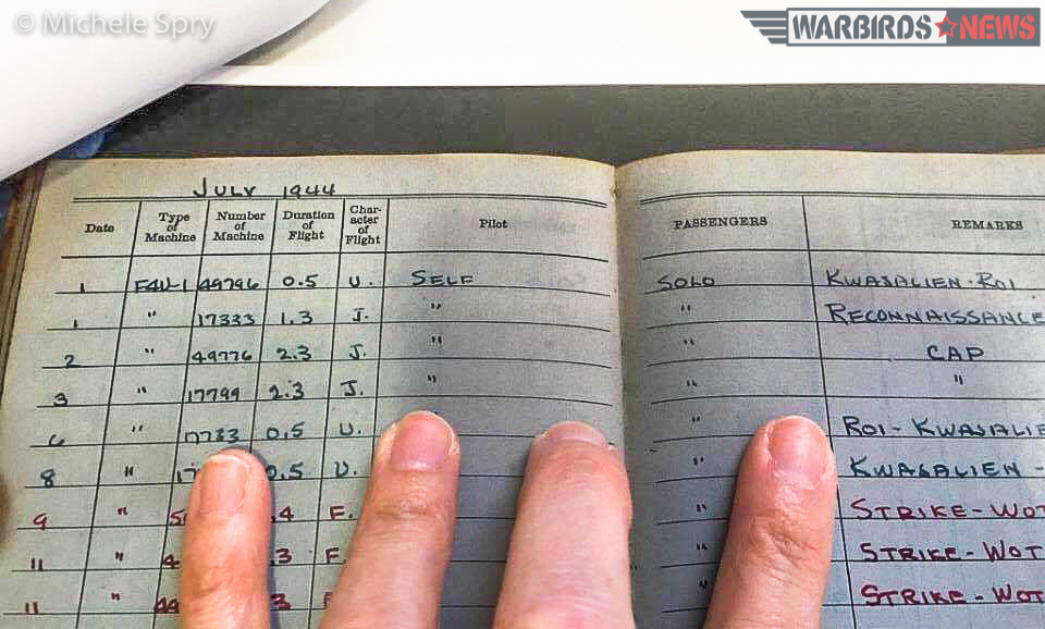 Planes of Fame Air Museum's F4U-1A Corsair Is a Combat Veteran! 16 Ferrill Purdy's second flight in 17799 was a Combat Air Patrol on July 3rd, 1944. (photo by Michele Spry via Chris Fahey)