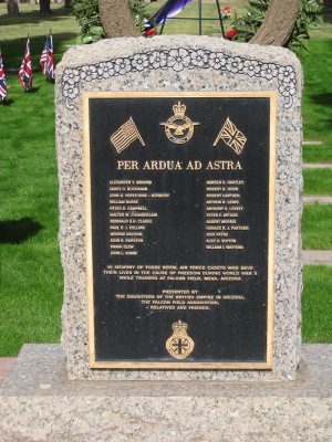 RAF Cadet Memorial Service 11 RAF monument