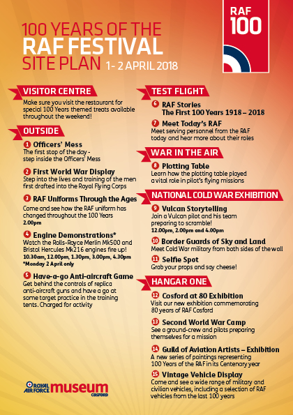 RAF Centenary Celebrations Begin This Weekend 10 RAFM 100 Years Festival Map 1