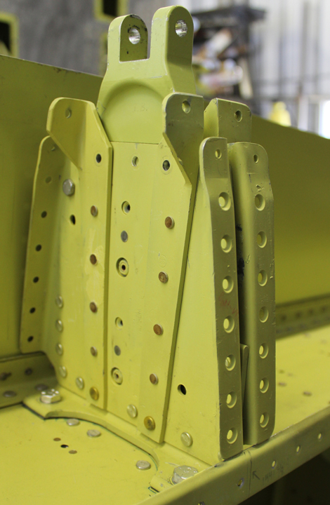 XP-82 Twin Mustang - May, 2015 - Restoration Update 19 Right hand small aileron hinge. (photo via Tom Reilly)