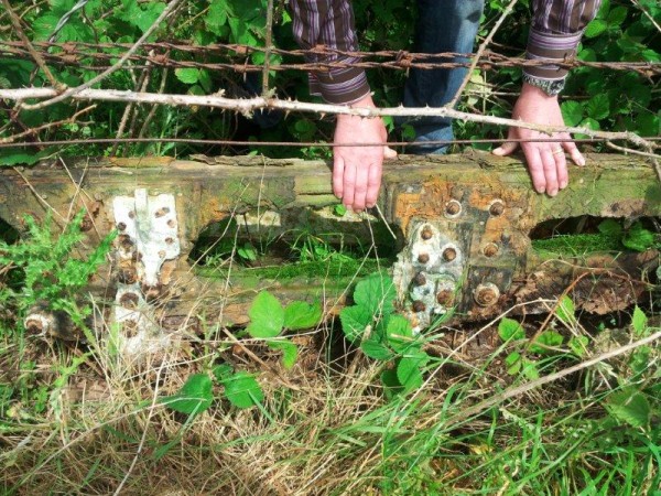The People's Mosquito Project 12 RL249's main spar as it appeared during its recovery. The People's Mosquito has many other parts in storage, and will be providing photographs once they can arrange them for display. (photo via The People's Mosquito)