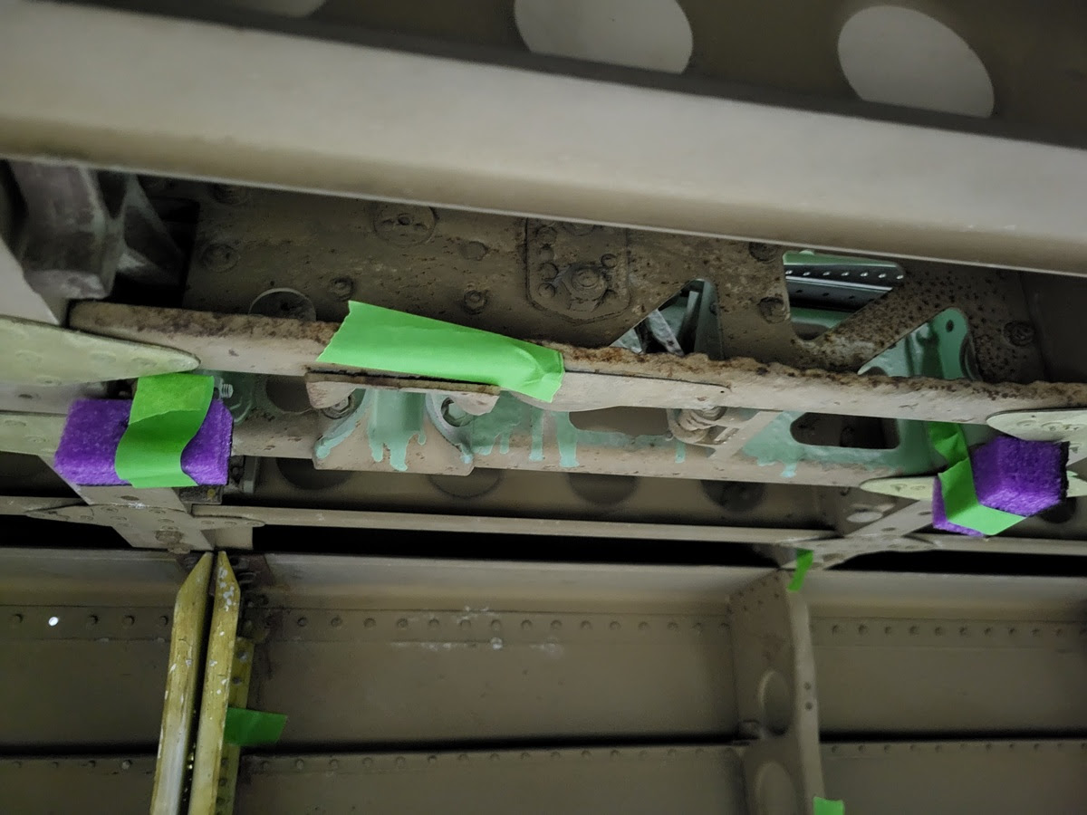 Avro Lancaster B.VII NX611 ‘Just Jane’ – Restoration Update 253 13 Rear mid fuselage of NX664 bomb slip corrosion