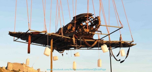 Video Of The Reggiane Re.2000 "Falco" Recovery 9 Reggiane Re.2000 Cat Falco few seconds after it was lifted out of the Ligurain sea waters. ( Image credit: Troupe Azzura)