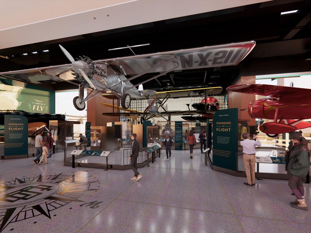 "Pioneers of Flight" Gallery at the National Air and Space Museum to open in 2025 11 Rendering of the Barron Hilton Pioneers of Flight gallery National Air and Space Museum