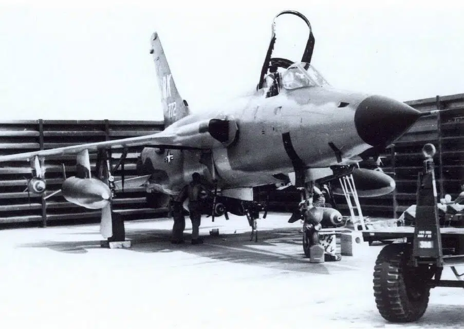 An Interesting Day, Intense Day of Combat Over North Vietnam and Laos 17 Republic F 105D 6 RE Thunderchief 59 1772 parked in a revetment. Colonel Scott flew this airplane 26 March 1967 when he shot down a MiG 17. U.S. Air Force