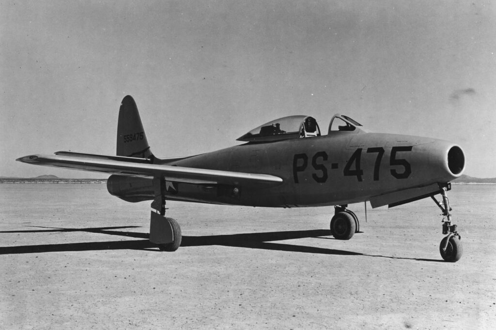 XF-84H Thunderscreech, The Loudest Aircraft Ever 10 Republic XP 84 Thunderjet 45 59475 at Muroc AAF