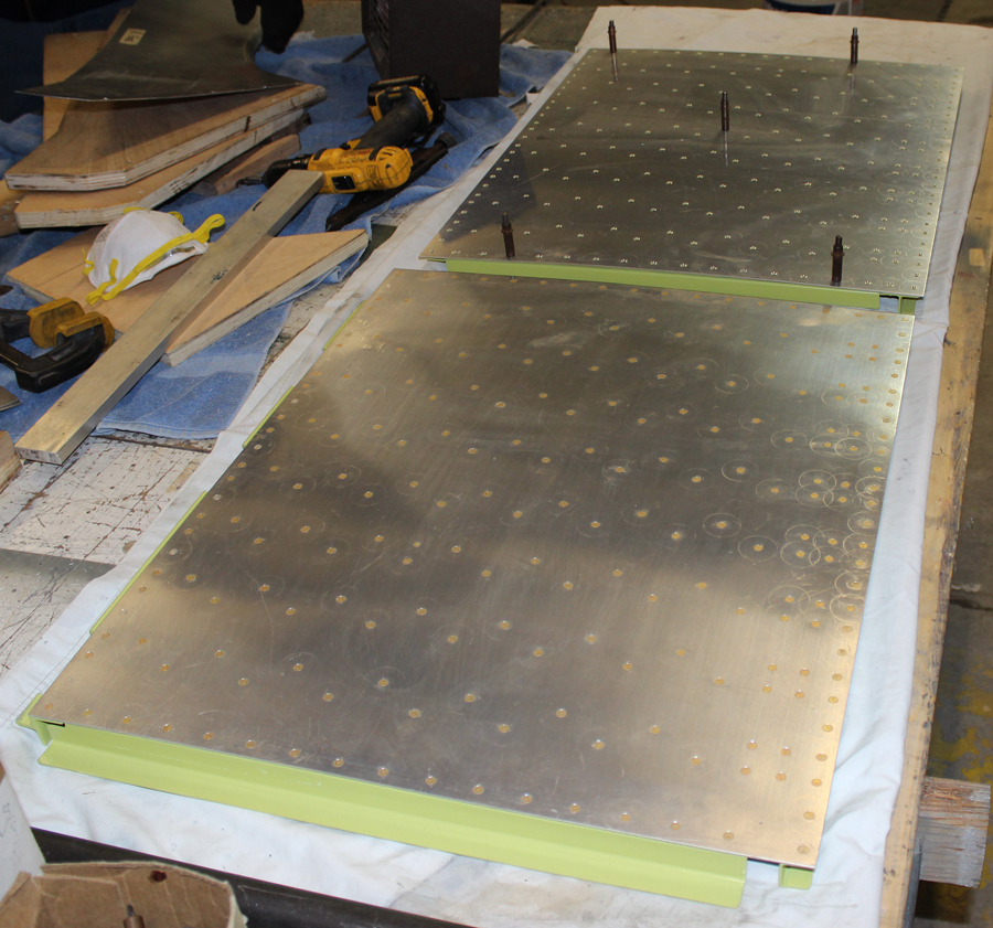 XP-82 Twin Mustang - Feb.-April, 2015 - Restoration Update 14 Right hand ammo bay door (near) and the left hand unit to the rear. (photo via Tom Reilly)