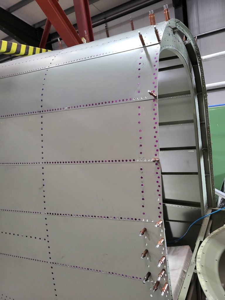 Avro Lancaster B.VII NX611 ‘Just Jane’ – Restoration Update 246 13 Rivets being fitted to the rear skins