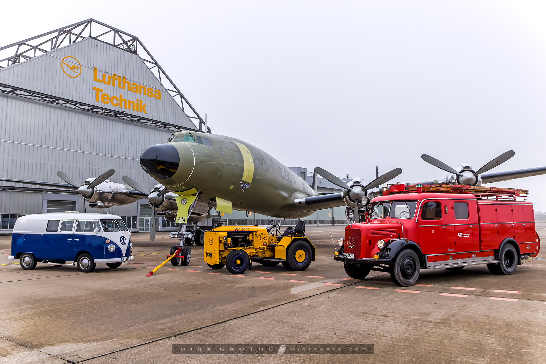 Lockheed L-1649A Super Star Receives Original 1950s Lufthansa Paint Scheme 10 Rollout of the Lockheed L 1649A Super Star at LH Technik Hamburg today. 9