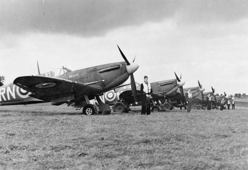 Red White & Blue Spitfire - RAF Museum VE Day 75th Celebrations 11 Royal Air Force Fighter Command 1939 1945. CH18996