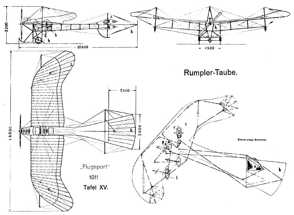 1912 Taube Replica Donated to The Rhinebeck Aerodrome Museum 10 RumplerTaubeDesign1911