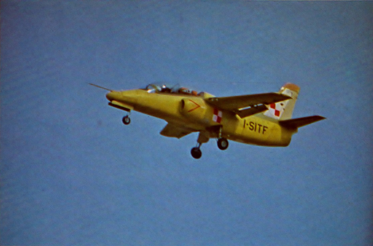 Flying the Little Italian Stallion - The SIAI-Marchetti S.211 11 The S.211 on its first flight, April 10th, 1981; flying from Milan's international airport. (photo via Wiki)