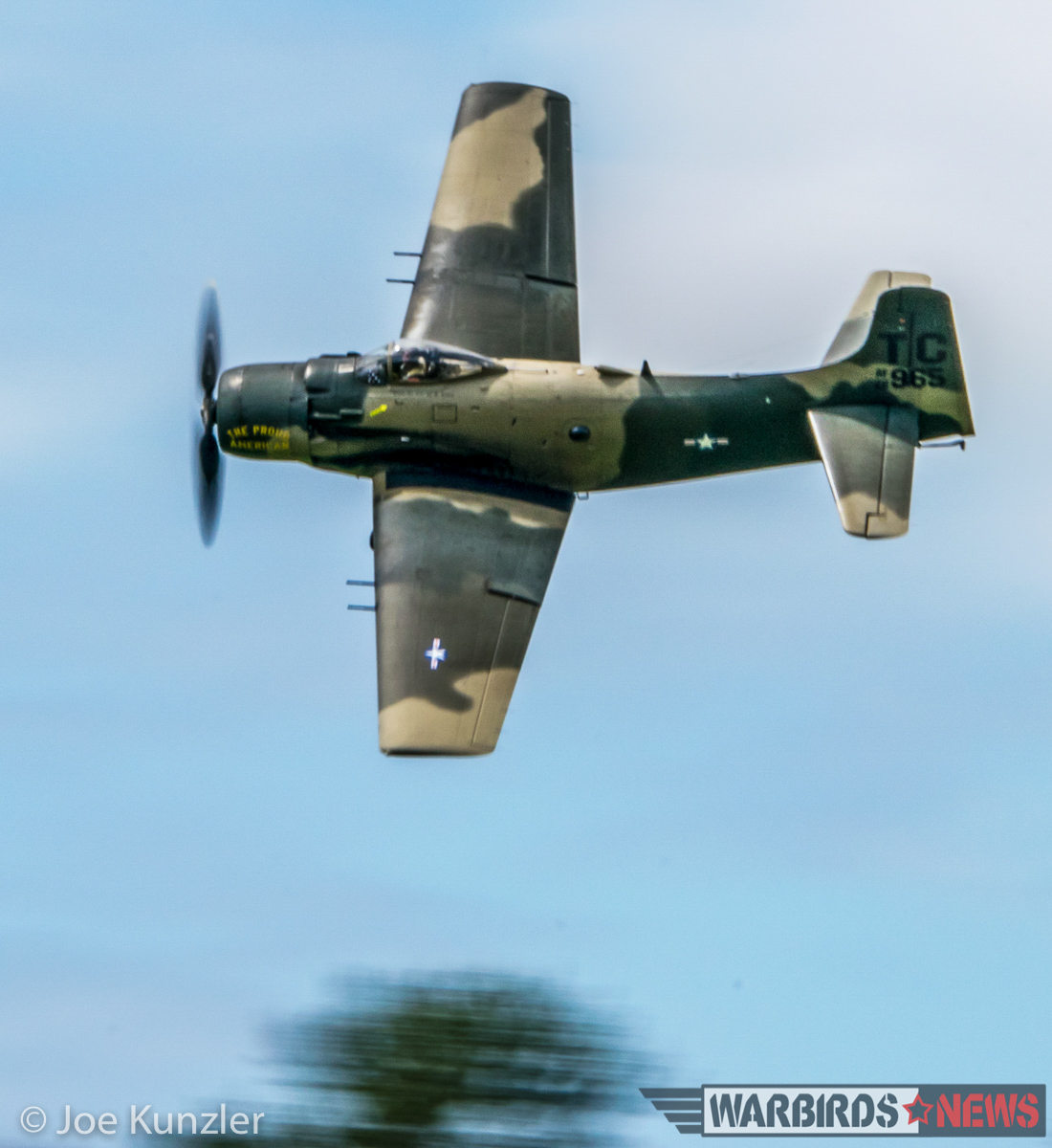 Heritage Flight Museum - July 2016 Fly Day Report 21 The Skyraider screaming over the tree tops. (photo by Joe Kunzler)