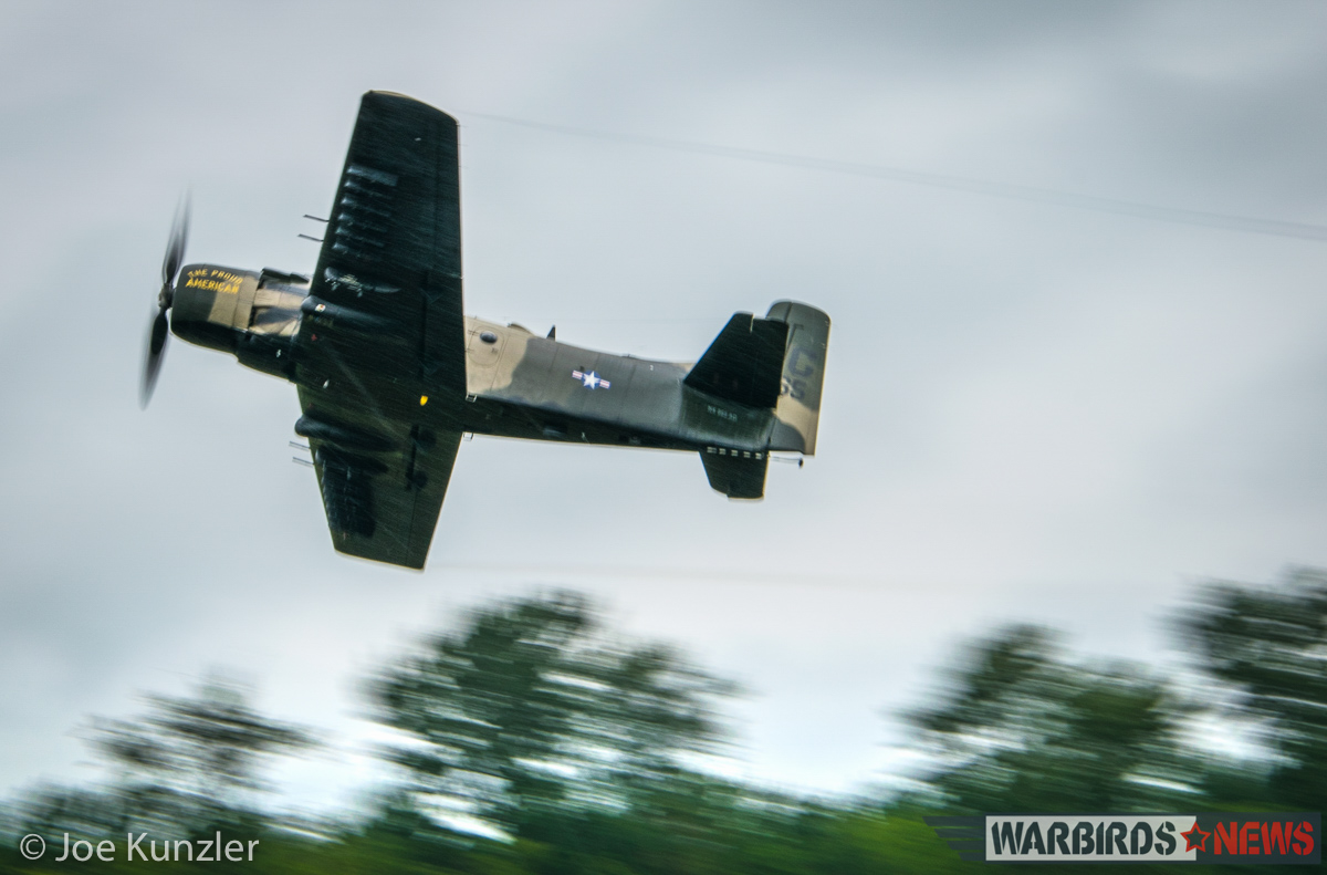 Heritage Flight Museum – June Fly Day Report 27 Pulling away in the Skyraider. (photo by Joe Kunzler)