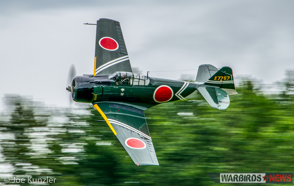 Heritage Flight Museum – June Fly Day Report 17 A nice profile pass for the 'Zero'. (photo by Joe Kunzler)