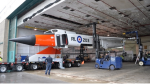 The Replica of The Legendary Avro Arrow Will Be Moved Into a Storage Facility 12 The replica of the Avro Arrow is loaded onto a trailer at Downsview Park on Saturday, Sept. 21, 2013. (CASM / Kenneth I. Swartz)