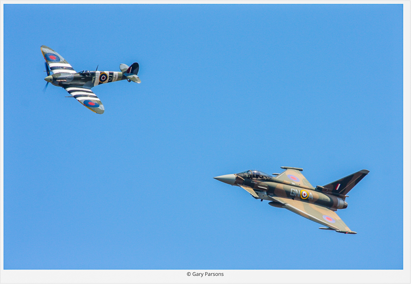 Battle of Britain - RAF/RCAF 75th Anniversary Schemes 13 The commemorative Typhoon will fly as part of a synchro pair with a Battle of Britain Memorial Flight Supermarine Spitfire at select air shows across Britain this year. (photo by Gary Parsons via Global Aviation Resource)