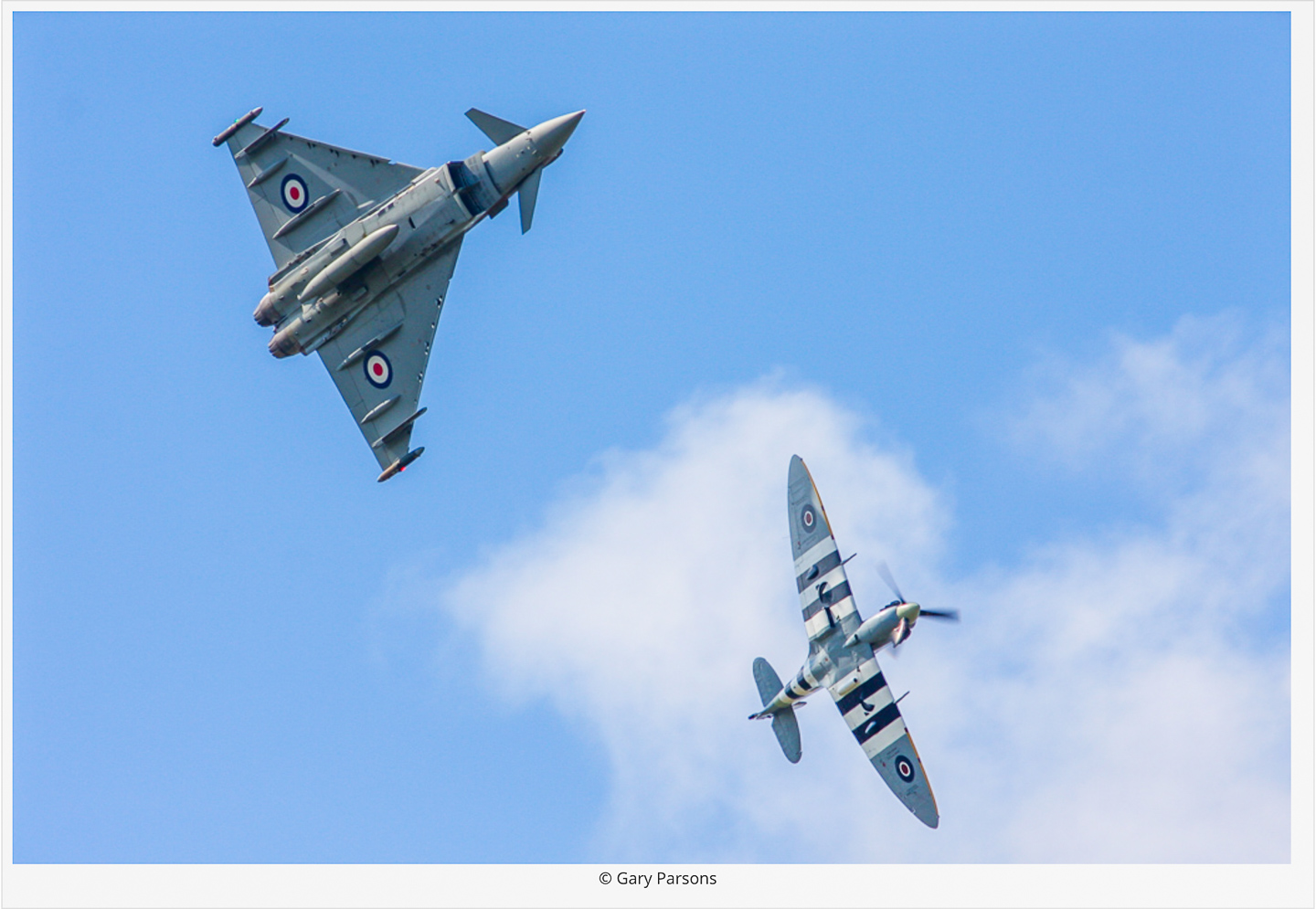 Battle of Britain - RAF/RCAF 75th Anniversary Schemes 14 The commemorative Typhoon will fly as part of a synchro pair with a Battle of Britain Memorial Flight Supermarine Spitfire at select air shows across Britain this year. (photo by Gary Parsons via Global Aviation Resource)
