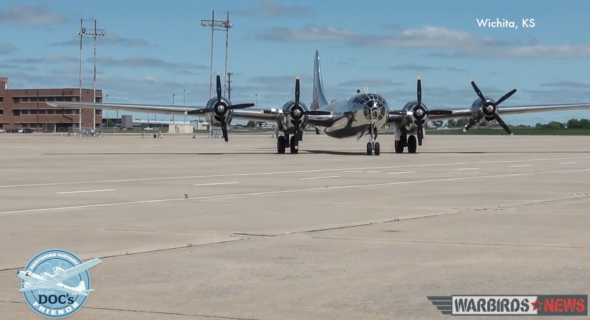B-29 Doc Taxis Under Her Own Power For First Time! 11 Another screen shot from Doc's Friends latest video showing the Superfortress during her first taxi trials. You can just about tell that it is the outer propellers that are providing power.