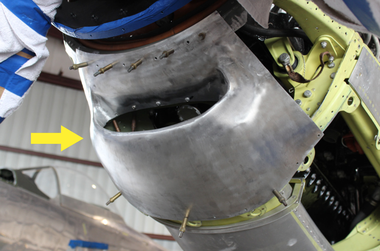 XP-82 Twin Mustang - November 2016 - Restoration Update 13 The induction-trunk lower intake for the left-hand engine. (photo via Tom Reilly)