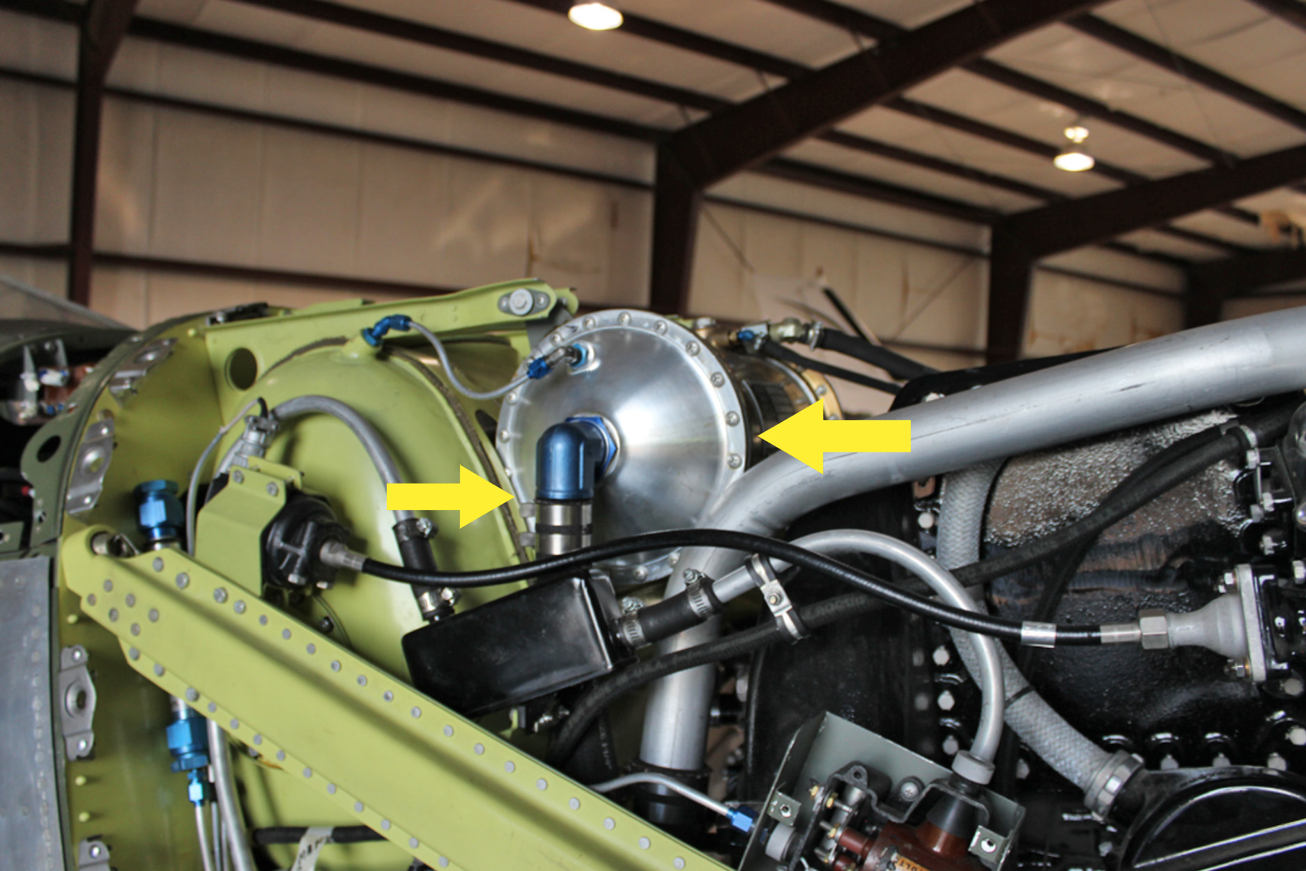 XP-82 Twin Mustang - November 2016 - Restoration Update 14 The heat exchangers now nestle properly into the oil tanks on each engine. You can see how the rings slot into the tank. (photo via Tom Reilly)