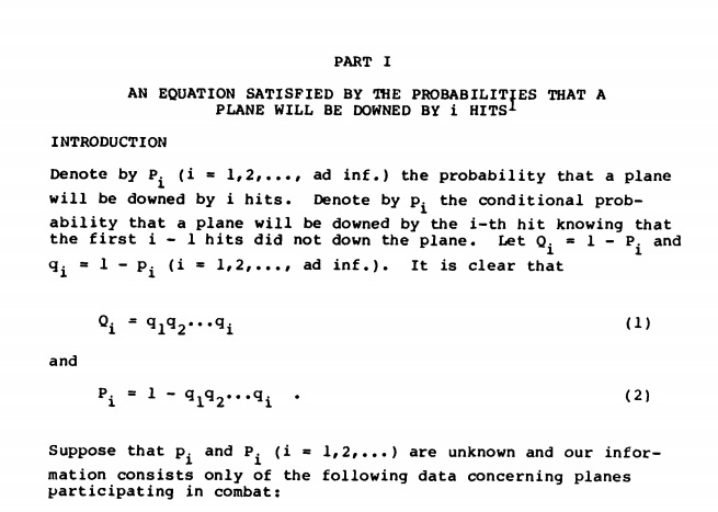 Making Aircraft Survivable: Abraham Wald’s Counterintuitive Armor Theory 15 Section of Walds memorandum on aircraft vulnerability