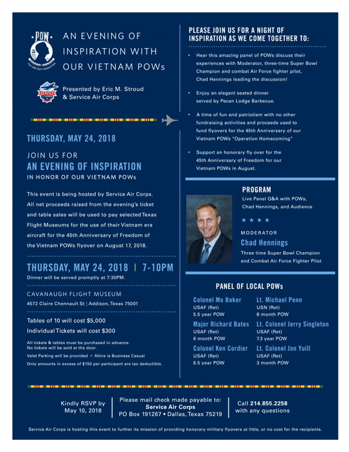 Service Air Corps to Honor Former Vietnam POWs, Commemorate 45th Anniversary of ‘Operation Homecoming’ 10 Service Air Corps