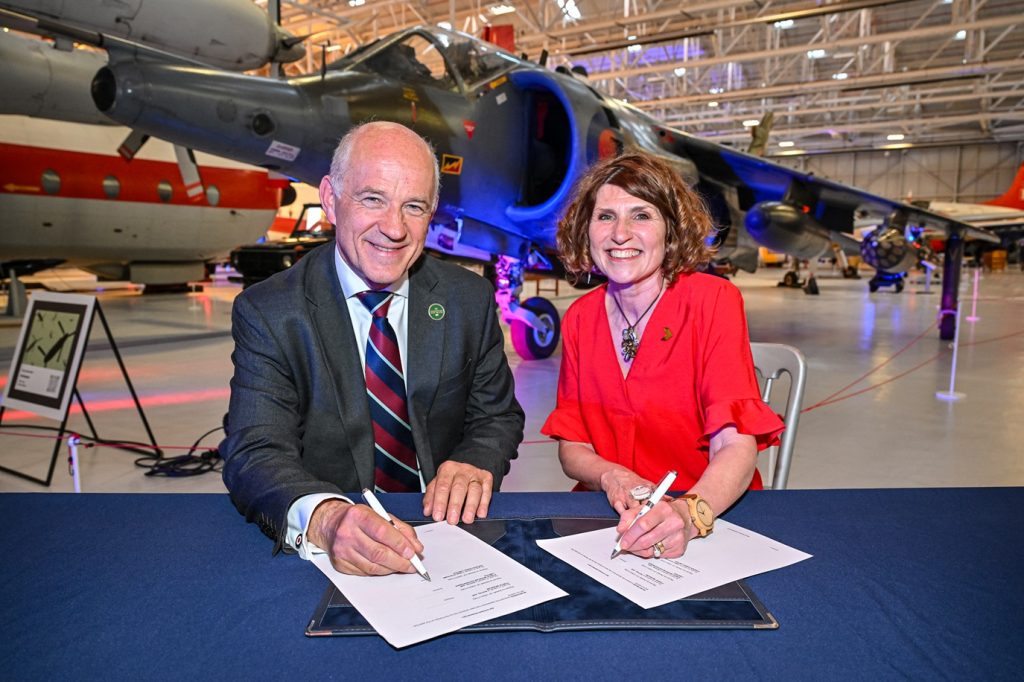 BAE Systems Supports RAF Museum Transformation with Major Investment 13 Sir Stuart Atha Director of Defence Capability at BAE Systems with Maggie Appleton RAF Museum CEO 1