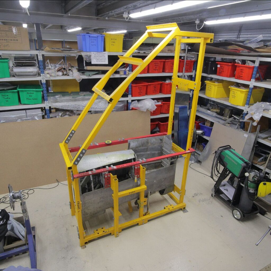 Hawker Typhoon Mk.Ib RB396 - Restoration Update - Winter 2025 12 Splice plates installed ready to remove the upper tail fin framework of the jig