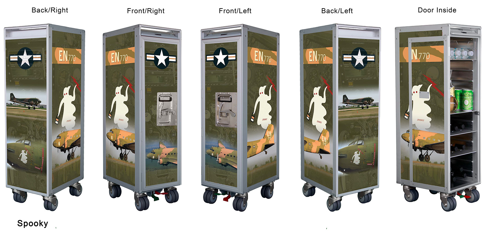 MySkyCart - Warbird Sponsorship Program 10 MySkyCart.com has a new, warbird-themed galley cart. This one will help raise money for the American Flight Museum's AC-47 'Spooky'. MySkyCart.com is also willing to consider designing custom carts for other museums which may be interested in helping raise money for their aircraft. Give 'em a call!