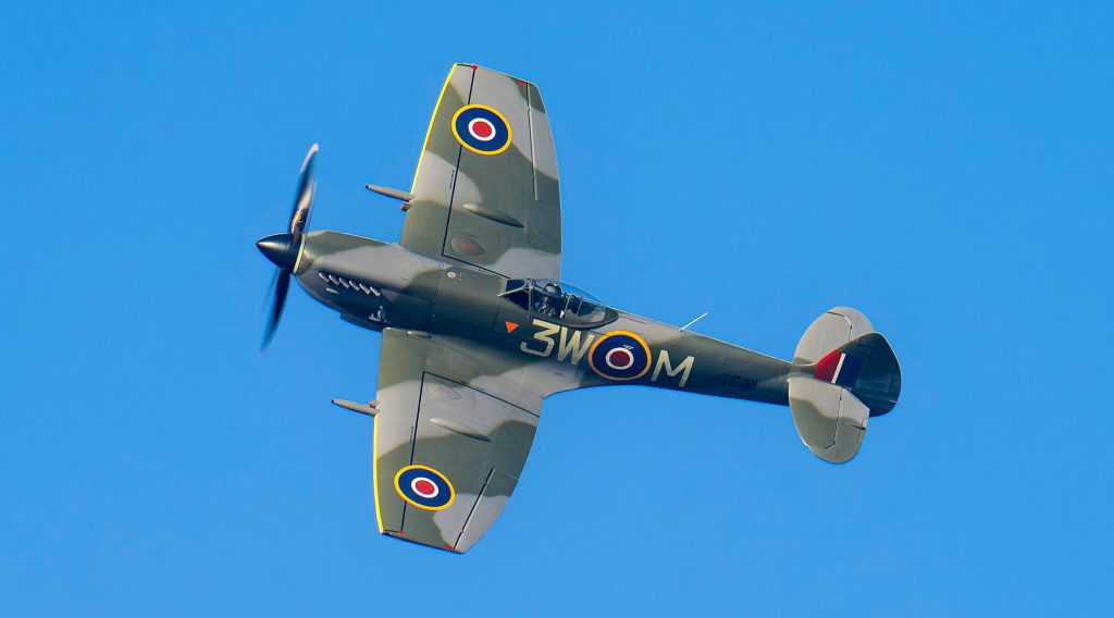 The Battle of Britain Memorial Flight’s (BBMF) Pre-Season Work-Up Flying is Now Well Underway at RAF Coningsby 13 Sqn Ldr Giles ‘Crofty Croft BBMF Ops Officer flying a practice display in Spitfire Mk XVI TE311 on 3rd April 2025. Photo Claire Hartley