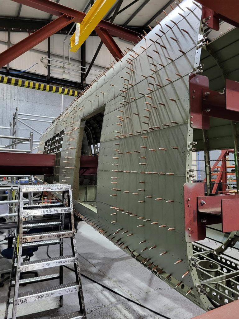 Lancaster NX611 ‘Just Jane’ – Restoration Update 240 and 241 16 Starboard side of the rear fuselage of NX611