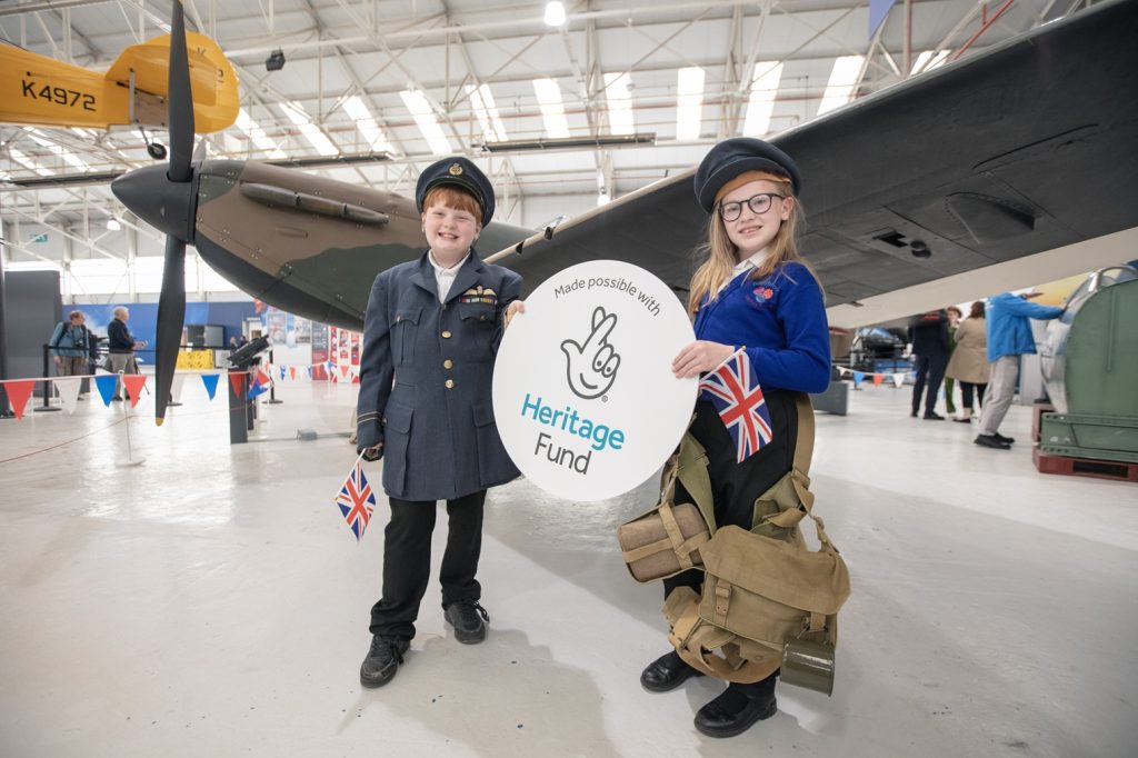 £13.7 Million in National Lottery Funding to Preserve RAF Museum and Royal Marines Heritage 11 Students from Berrybrook Primary School celebrate the RAF Museum Midlands Lottery funding news announced on VE Day 2