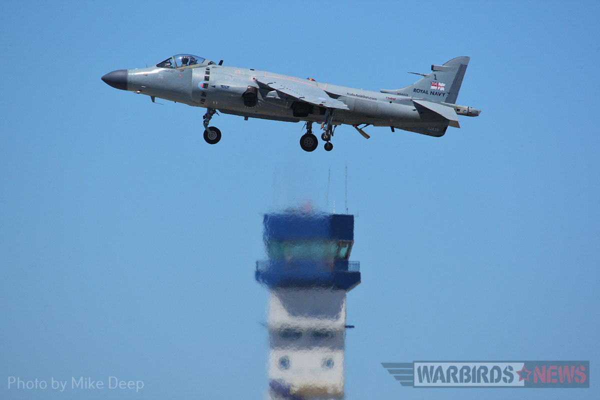 Sun 'n Fun 2017, The Report 14 Art Nalls hovers over show center in his Sea Harrier during Saturday’s airshow.