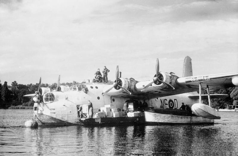 June 26, 1948 - The First Day of The Berlin Airlift 11 Sunderland 201 Sqn on Havel during Berlin Airlift 1948