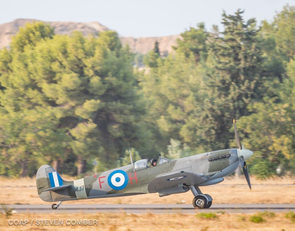 'Greek Spitfire' Airborne During Athens Flying Week 10 Supermarine Spitfire Mk.IXc MJ755 Greek Spitfire 2