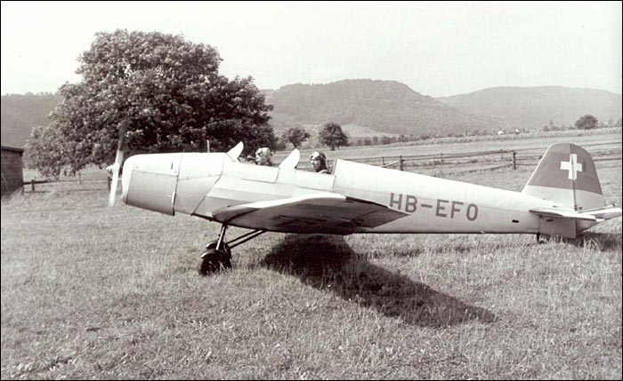 Freshly Restored Bücker Bü 180 Student Unveiled in Germany 11 A Swiss-registered Bücker Bü 180 during the 1950s. (photo via Buecker Museum)