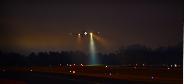 The Great Georgia Airshow Flew High 12 'Home at last' Aeroshell T-6 over the fence and just about to touch down. ( Image credit Rod Reilly)