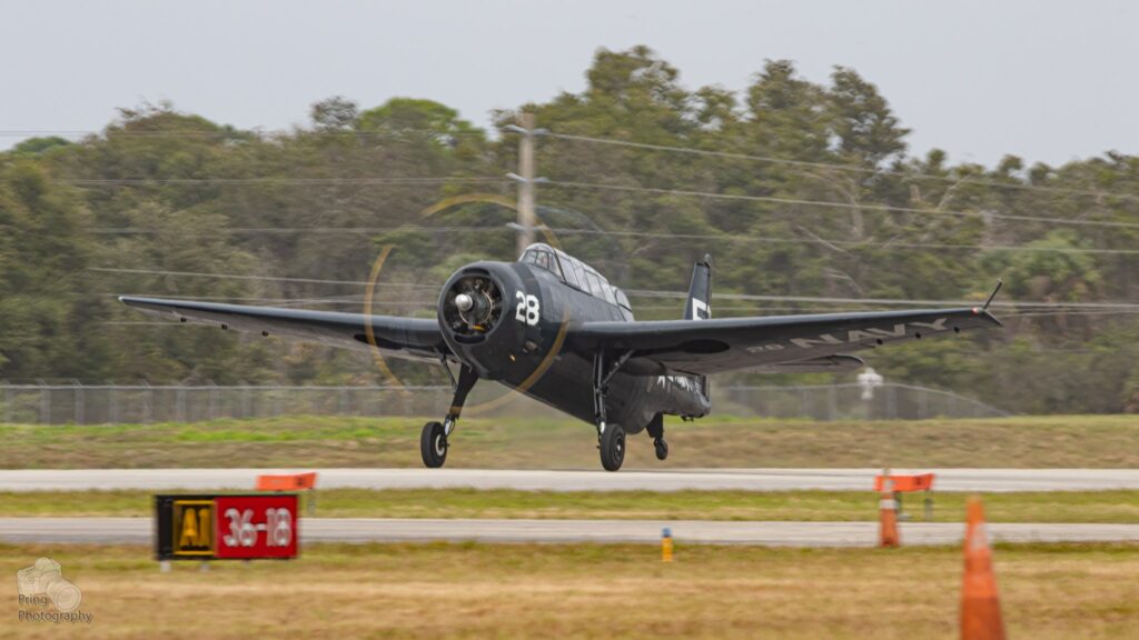 Castle Air Museum Receives Infamous TBM 13 TBM Avenger 91188 taking off on a test flight January 11 2020 Valiant Air Command