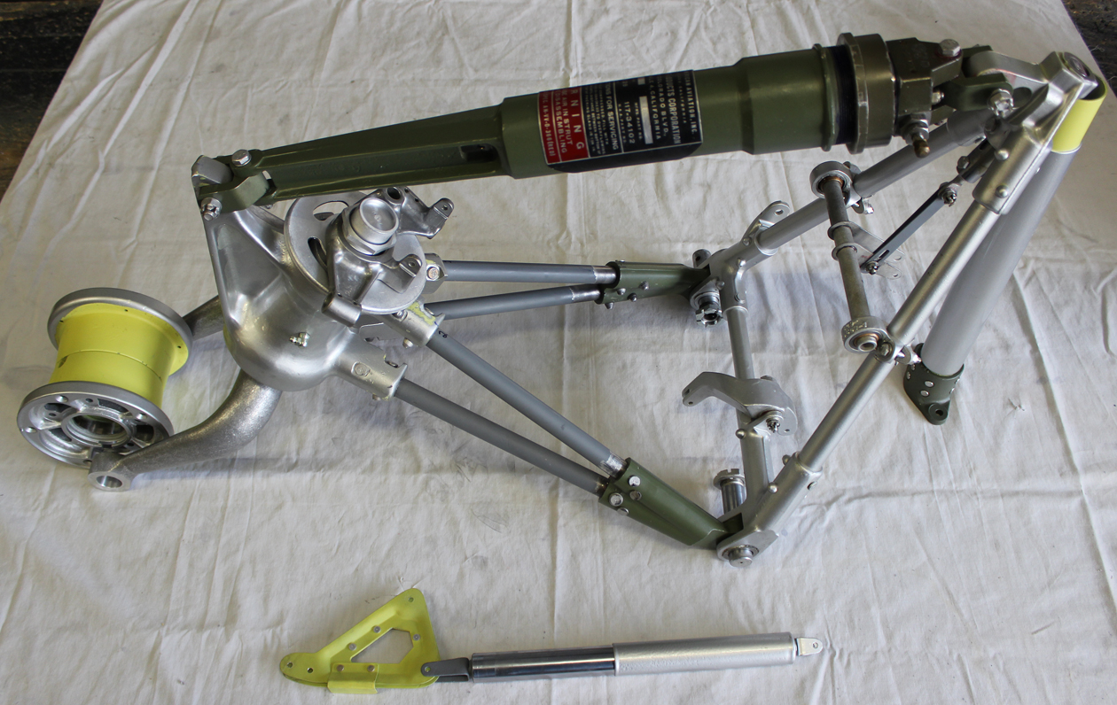 XP-82 Twin Mustang - February 2016 - Restoration Update 20 A lovely image demonstrating the remarkable complexity of the tail wheel system, and the precision with which it has been restored. (photo via Tom Reilly)