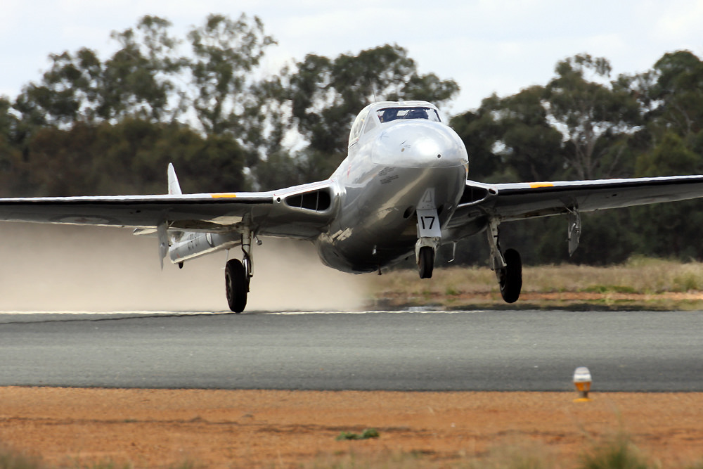 English Electric Canberra and de Havilland Vampire set to Return to the Air 12 Temora Aviation Musuem DH-115 Vampire T.35_2