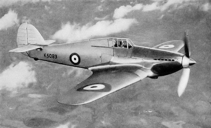 Hawker Hurricane Over Victoria 11 Test pilot George Bulman in the cockpit of the prototype Hawker Monoplane F.36 34 K5083