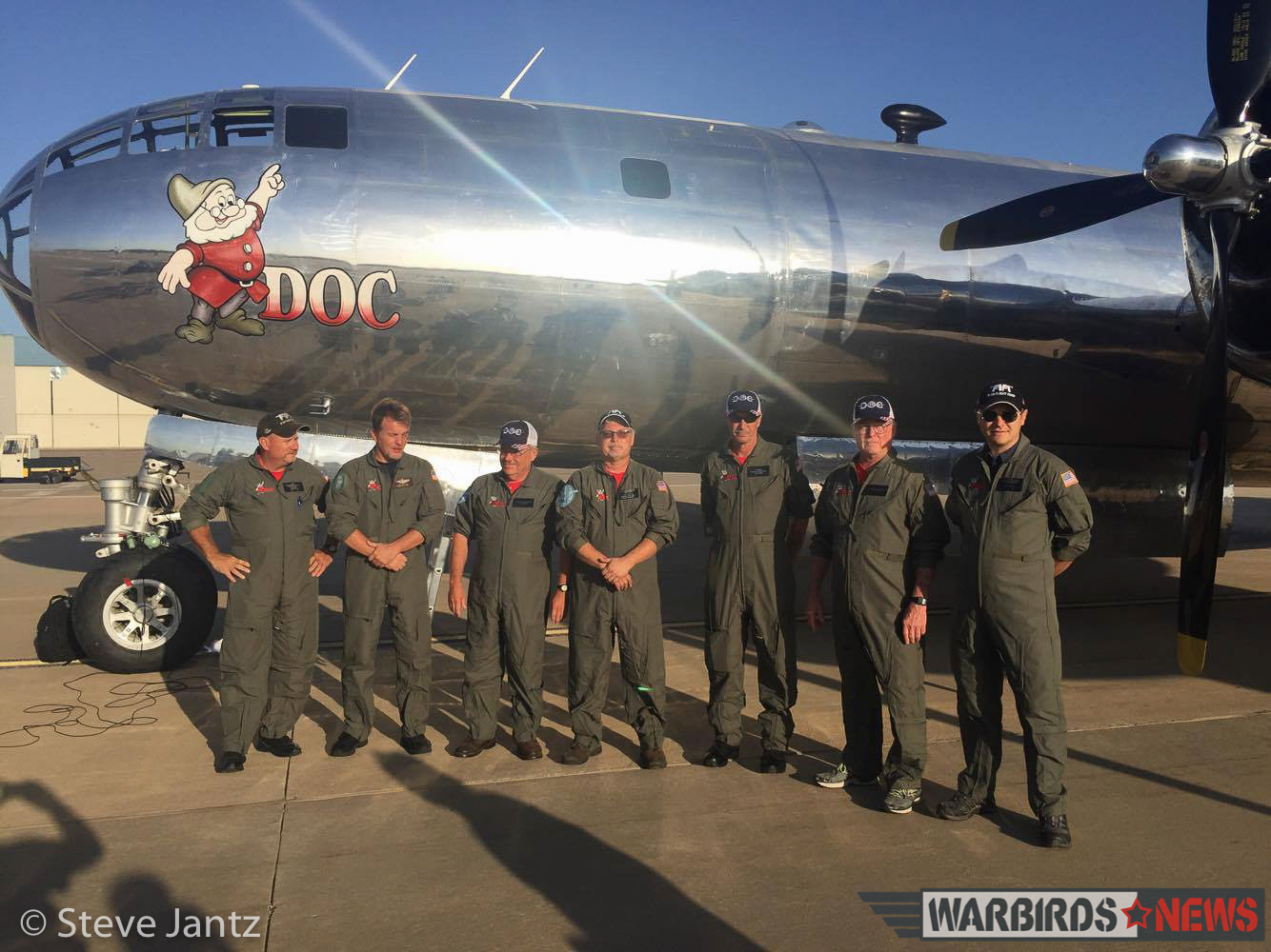 B-29 "Doc" Ready For First Tour Stop at Barksdale Air Force Base 11 The crew captured in the post-dawn light this morning include highly experienced CAF personnel who all have time on FIFI. They include Charlie Tilghman, David Oliver, John Schauer, Rick Garvis, Don Obreite and Glenn Mount. Doc's Friends personnel also took part. (photo by Steve Jantz)