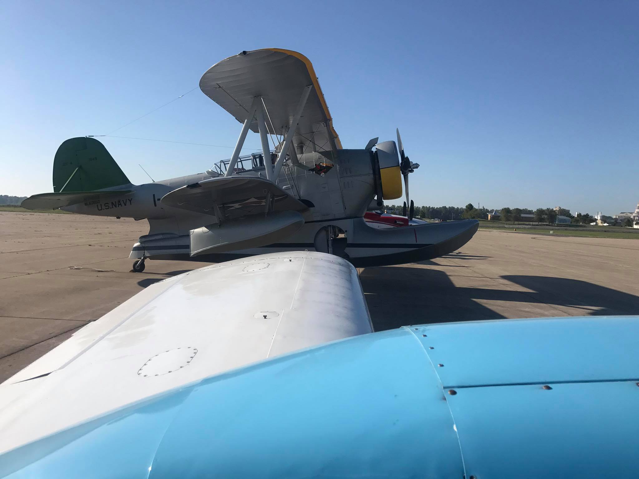 Mid America Flight Museum Acquires Grumman Duck 15 The Duck about to leave Jefferson City, MO on one of her many hops to Mount Pleasant, Texas. (photo via Mid America Flight Museum)