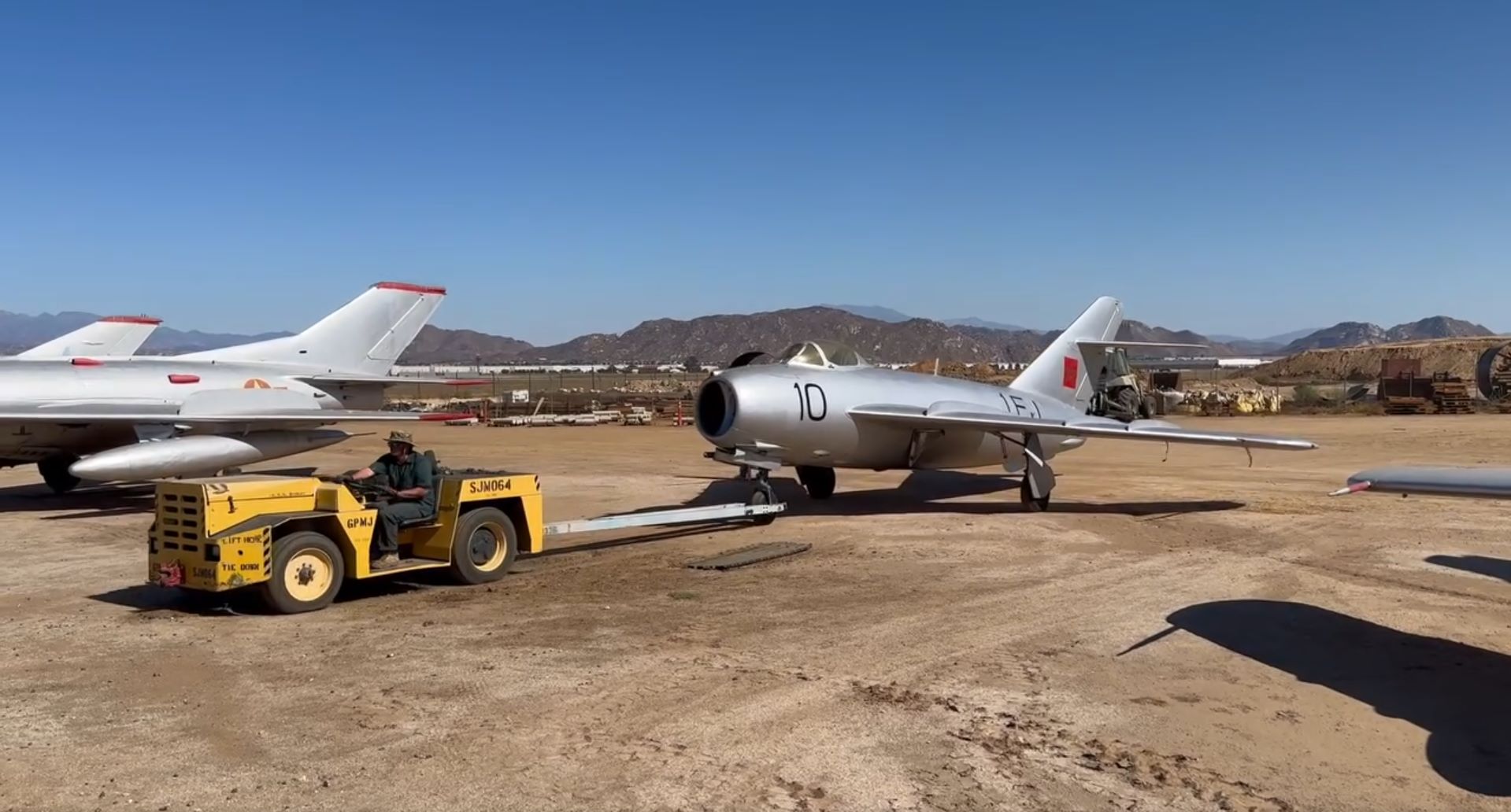 Moroccan MiG-17 Static Restoration Completed at the March Field Air Museum 17 The MiG 17 being placed alongside the museums other MiG 17 and MiG 19 March Field Air Museum