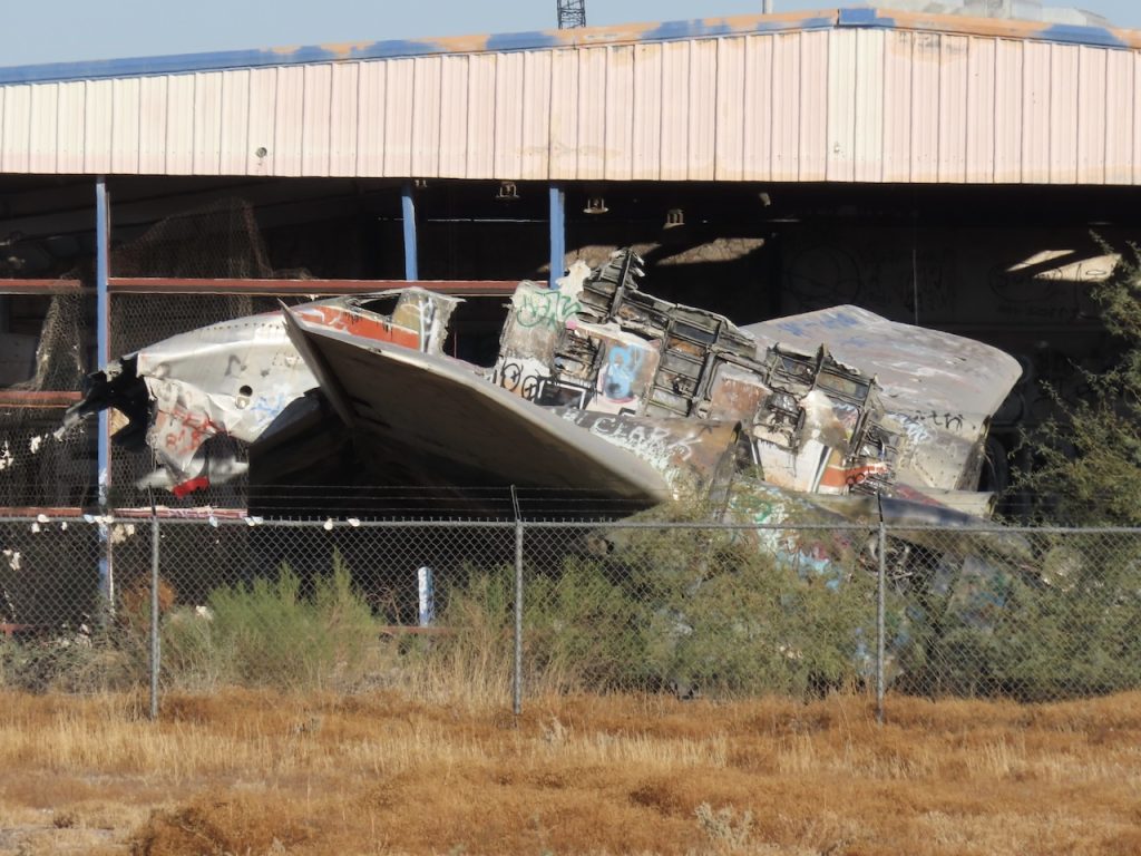 Wings in the Wasteland: The Forgotten Warbirds of Gila River Memorial Airfield 15 The charred remains of N4889C