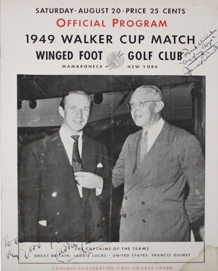 Screwball, The Story Behind the Name 11 The cover of the program for the 1949 Walker Cup Match at Mamaroneck New York