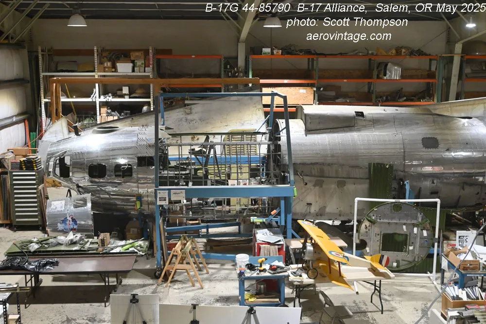 From Gas Station Landmark to Iconic Warbird Restoration: The Remarkable Revival of B-17 Flying Fortress "Lacey Lady" 14 The forward fuselage of Lacey Lady as seen in May 2025