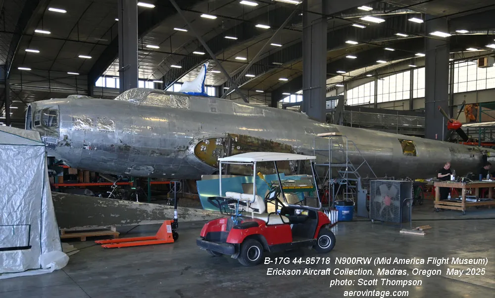 B-17 Restoration Progress Report From the Erickson Aircraft Collection 16 The fuselage of B 17G 44 85718 pictured inside the Erickson hangar in late May 2025